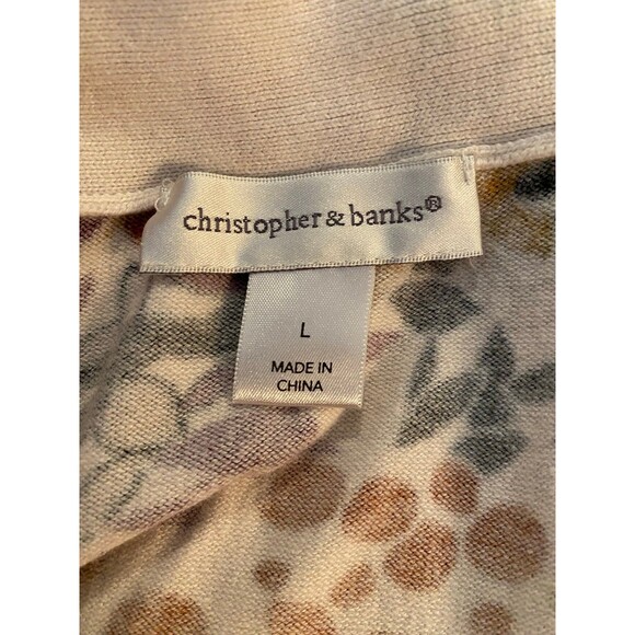 Christopher Banks Sweater Open Front Purple Gold Open Front Size Large Casual - Picture 8 of 11